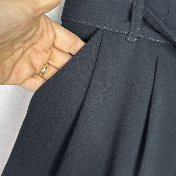 Maeve Anthropologie Tie-Waist Culottes Pants Wide‎ Leg Womens Sz 6 Black Cropped - Picture 5 of 15